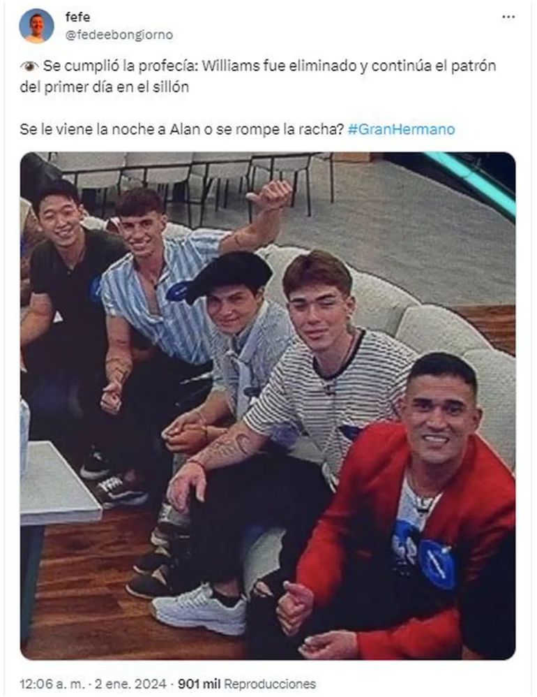 El sillón de Gran Hermano fue lo más comentado en las redes El sillón de Gran Hermano fue lo más comentado en las redes
