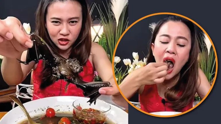 Una youtuber comió sopa de murciélago y quedó detenida