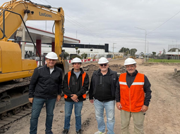 El intendente Mariano Gaido, en la zona de obra.