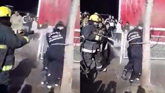 Una particular bienvenida a dos bomberas en Fernández Oro