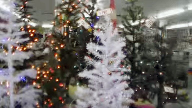 En la calle Sarmiento los pinitos armados cuestan entre 250 y 2500 pesos.