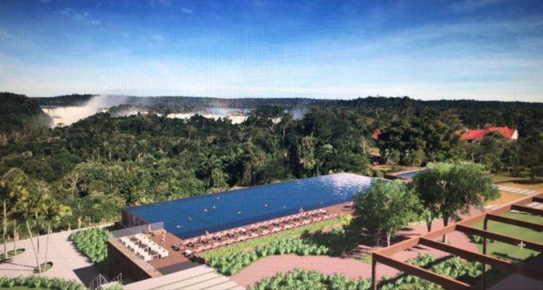 Una vista desde el Hotel Gran Melia en el corazón de las Cataratas del Iguazú. Una vista desde el Hotel Gran Melia en el corazón de las Cataratas del Iguazú.