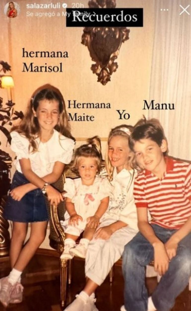 Luciana Salazar junto a sus hermanas y su primo Emanuel Ortega. Luciana Salazar junto a sus hermanas y su primo Emanuel Ortega.