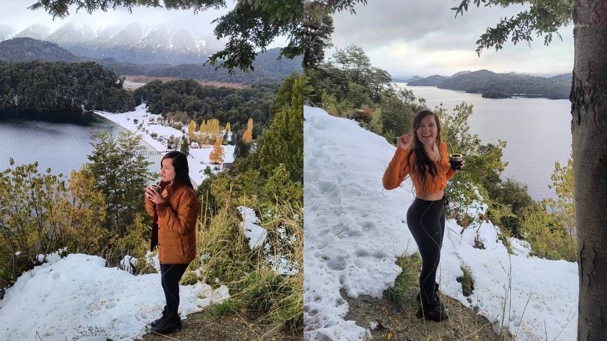 influencer alucinada por los paisajes de Neuquén cubierta de nieve thumbnail