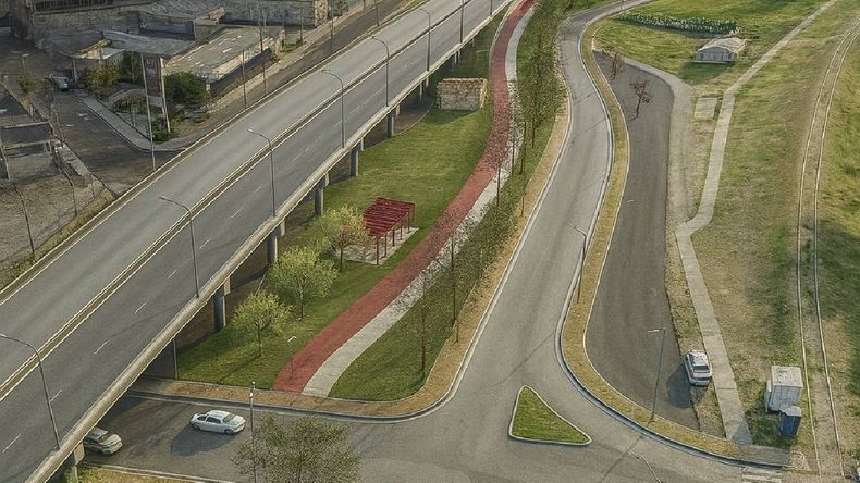 Así quedará el puente elevado desde la calle Obrero Argentino hasta la zona de los puentes.