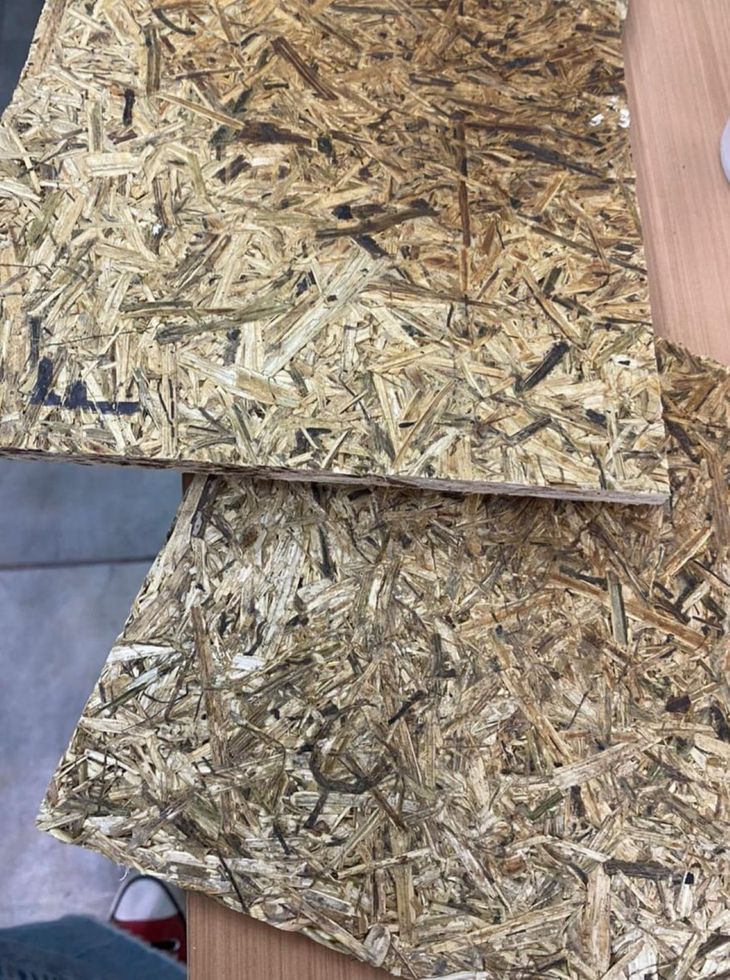 Las placas de cáñamo listas para ser utilizadas en obras.
