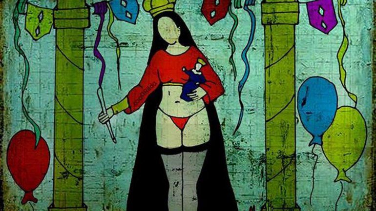 Polémica en Bolivia por una Virgen María en tanga