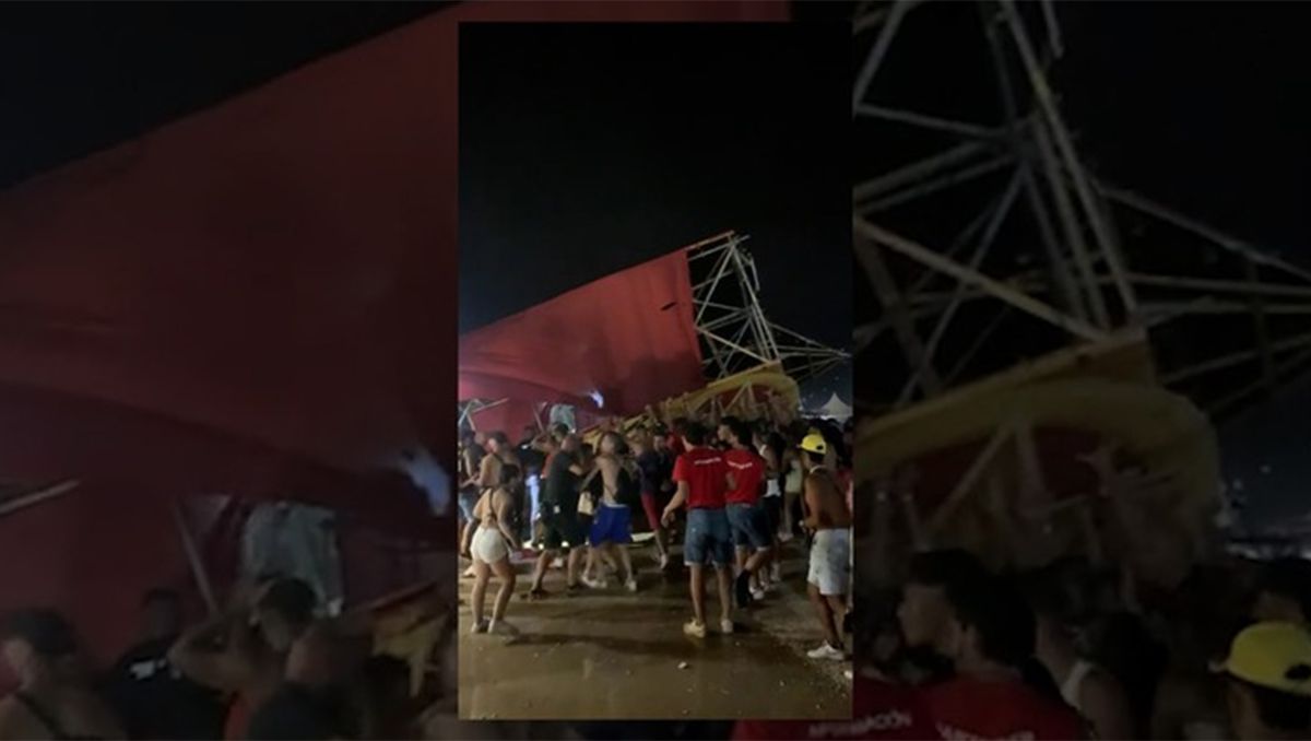 Fuertes vientos destruyeron un escenario: hay al menos un muerto y 40 heridos