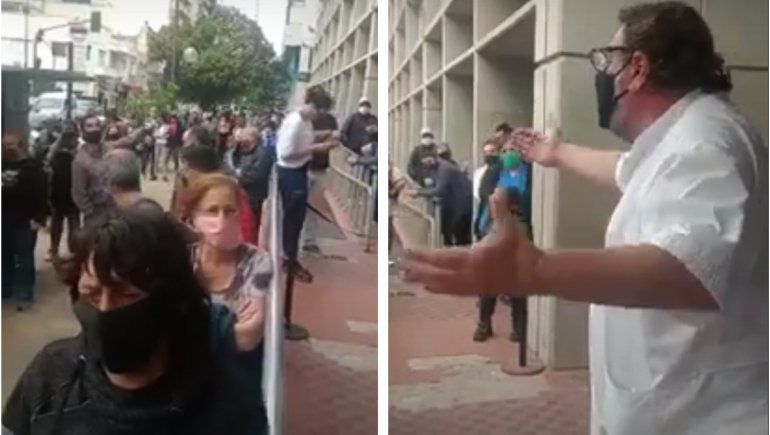 En una sucursal en La Plata se generó una polémica por el distanciamiento social que no se cumplía.