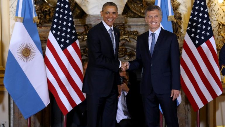 La foto protocolar de Mauricio Macri con Barack Obama en la Casa Rosada. La foto protocolar de Mauricio Macri con Barack Obama en la Casa Rosada.