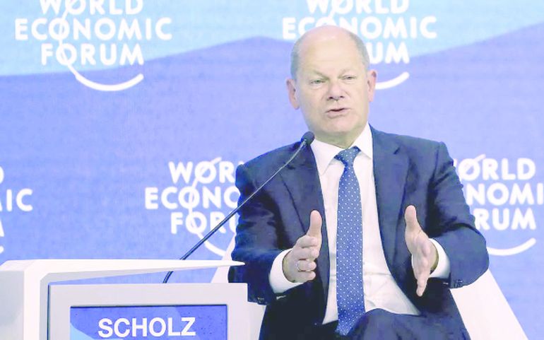 El canciller alemán, Olaf Scholz, en el Foro de Davos. El canciller alemán, Olaf Scholz, en el Foro de Davos.