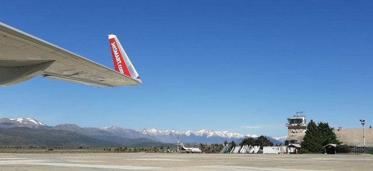 La imagen del aterrizaje de Jetsmart este jueves en Bariloche