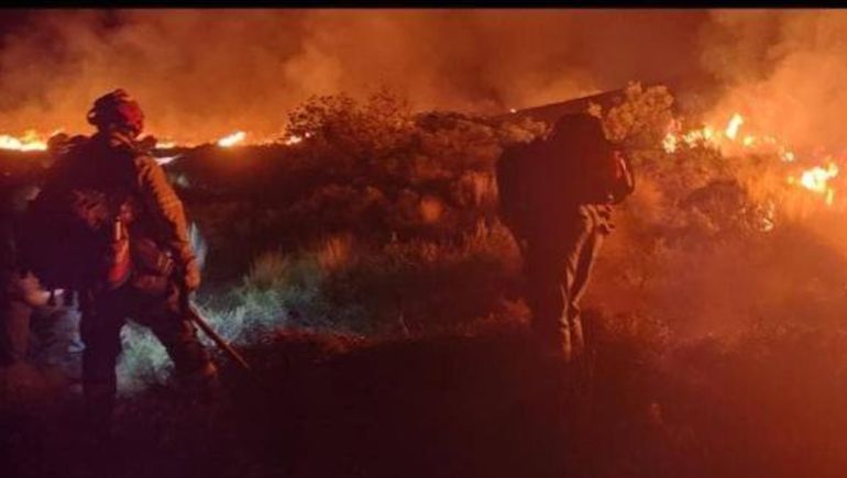 Incendio descontrolado en Loncopué: más de 80 brigadistas trabajan para contener el avance del fuego