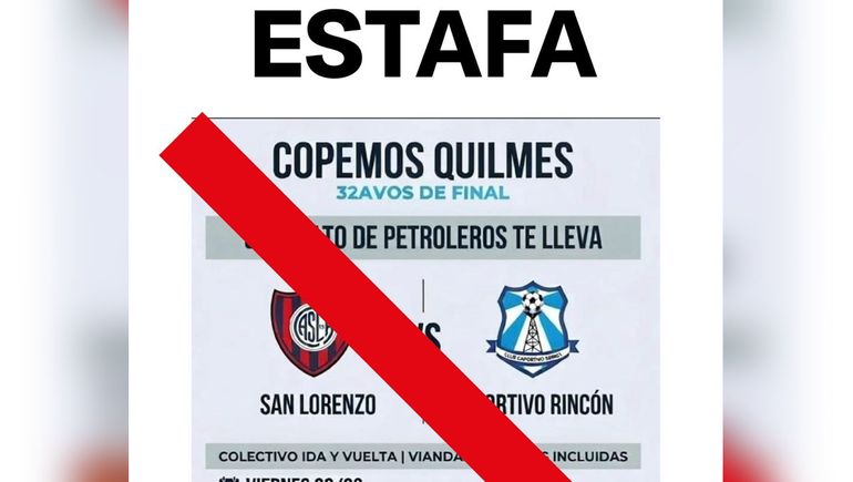 Sindicato Petrolero alerta por estafa con viajes para ver la Copa Argentina