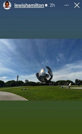 Lewis Hamilton posteó en sus historias su paso por la Ciudad de Buenos Aires.