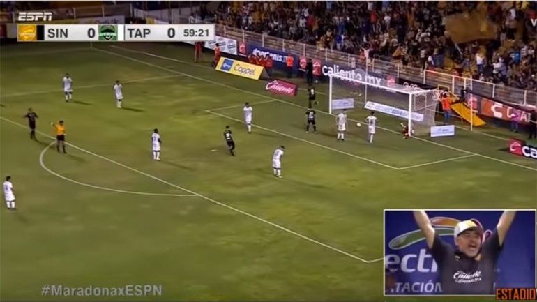 Maradona debutó con una goleada y un show en el banco