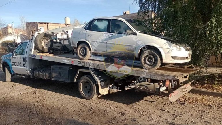 El auto secuestrado durante el operativo