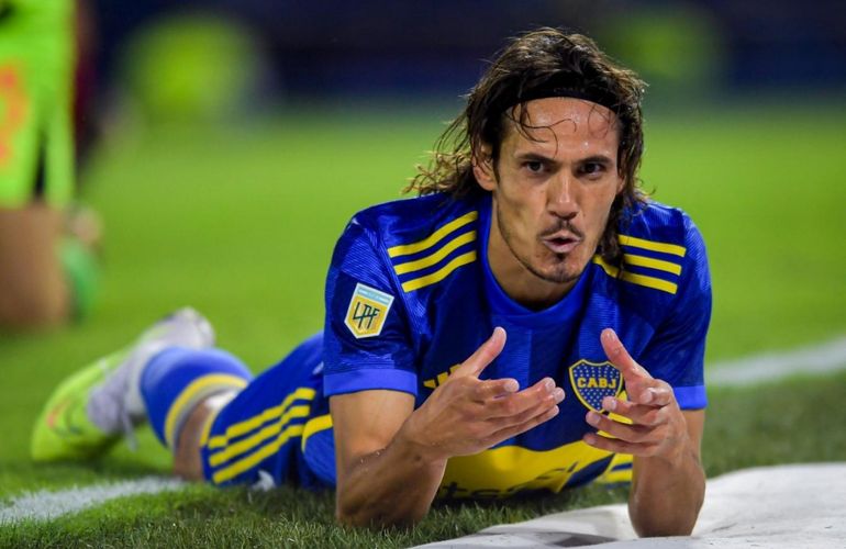 Cavani con la camiseta de Boca Cavani con la camiseta de Boca