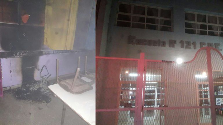 Un incendio destrozó un aula y dejó sin clases a la Escuela 121