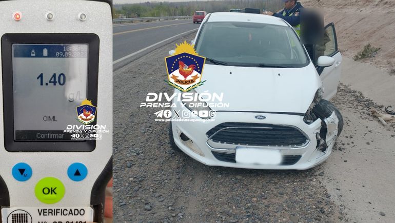 Conductora cruzaba desde Cipolletti borracha y ocasionó un choque