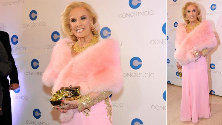 La conductora lucía un tapado de piel mientras criticaba a Vannucci.