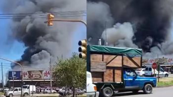 Trabajaron tres dotaciones de bomberos para contener el fuego. Trabajaron tres dotaciones de bomberos para contener el fuego.