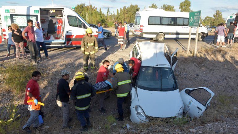 El taxi en un zanjón.&nbsp;