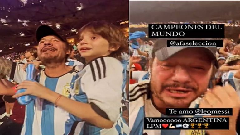 Marcelo Tinelli festejó el triunfo de la Scaloneta hasta las lágrimas