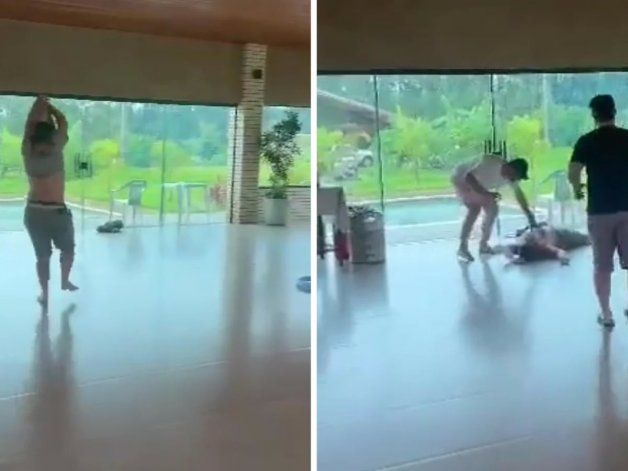 Se dio un porrazo contra la puerta al querer festejar