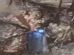 El bidón apareció en un sendero muy concurrido de El Bolsón. El bidón apareció en un sendero muy concurrido de El Bolsón.