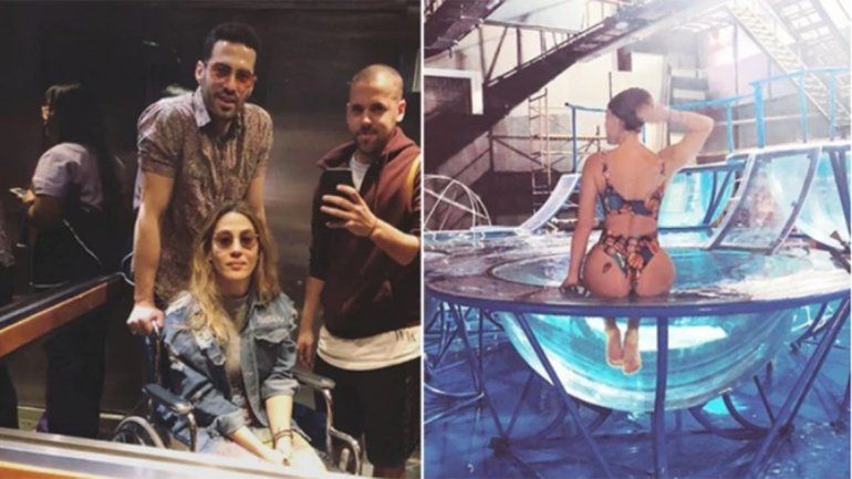 Así fue el tremendo golpe de Jimena Barón en el ensayo de aquadance