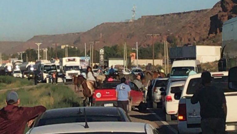 Añelo: criancero cortó Ruta 7 con sus animales y hay caos de tránsito