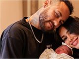 Neymar, su pareja y su beba