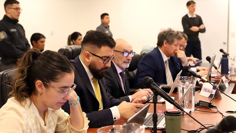 El equipo del Ministerio Público Fiscal en el juicio por estafa con planes sociales. El equipo del Ministerio Público Fiscal en el juicio por estafa con planes sociales.