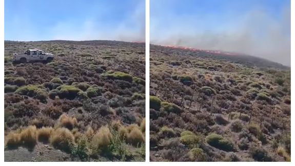 El nuevo incendio forestal se registró hacia las 14 del domingo en dirección a la localidad de Tecka, en Chubut.