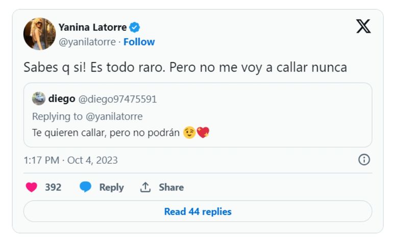 En medio de una mala semana, Yanina Latorre sorprendió a todos con su inesperado anuncio En medio de una mala semana, Yanina Latorre sorprendió a todos con su inesperado anuncio