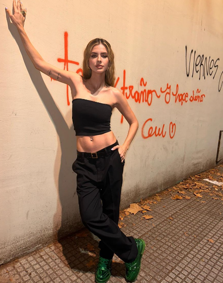 La China Suárez con sus zapatillas favoritas, cuando estuvo en Fernet con Grego. La China Suárez con sus zapatillas favoritas, cuando estuvo en Fernet con Grego.