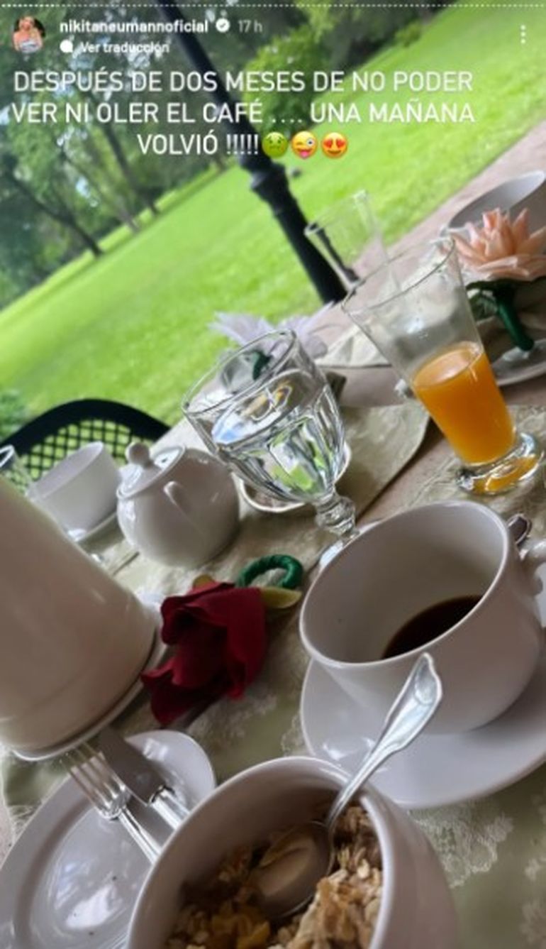 Nicole Neumann reveló que los primeros meses del embarazo no pudo consumir café. Nicole Neumann reveló que los primeros meses del embarazo no pudo consumir café.