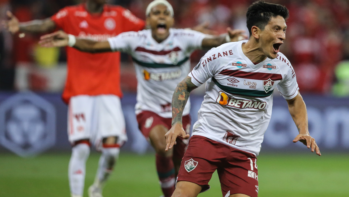 Germán Cano festeja el gol de la clasificación de Fluminense a la final de la Copa Libertadores.&nbsp;