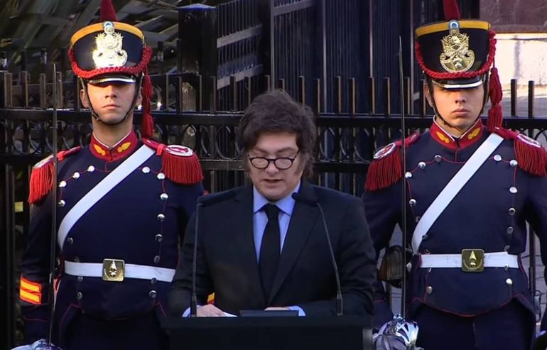 Milei cadena nacional Malvinas