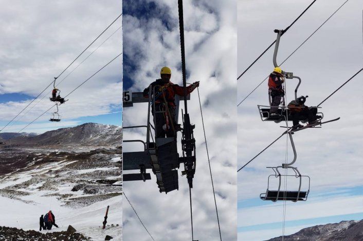 Así fue el rescate de siete esquiadores colgados de una telesilla, a 15 metros de altura