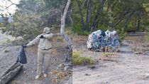 indignante escena en una maravilla del norte neuquino: basura que desborda y bronca de guardafaunas