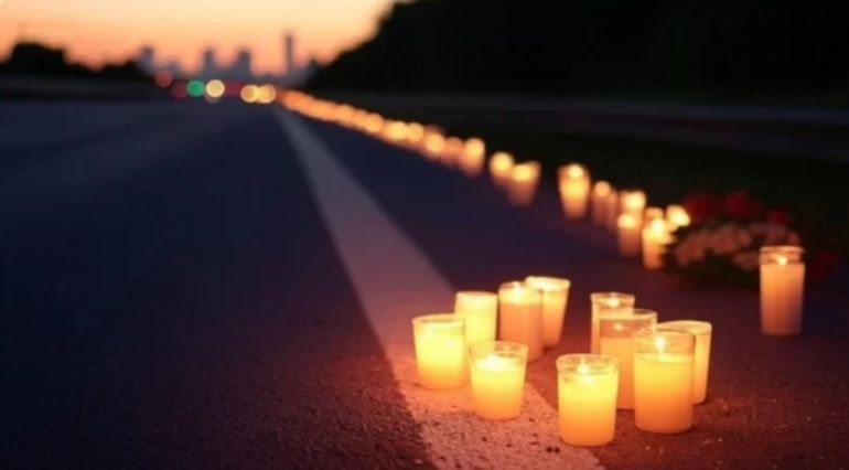 Ante el aniversario de la muerte de Brianna en la Autovía 17 de Octubre, en Río Gallegos, encendieron velas en su memoria. Ante el aniversario de la muerte de Brianna en la Autovía 17 de Octubre, en Río Gallegos, encendieron velas en su memoria.