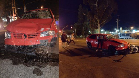 Ruta 22: tres heridos tras un fuerte choque entre un auto y una moto