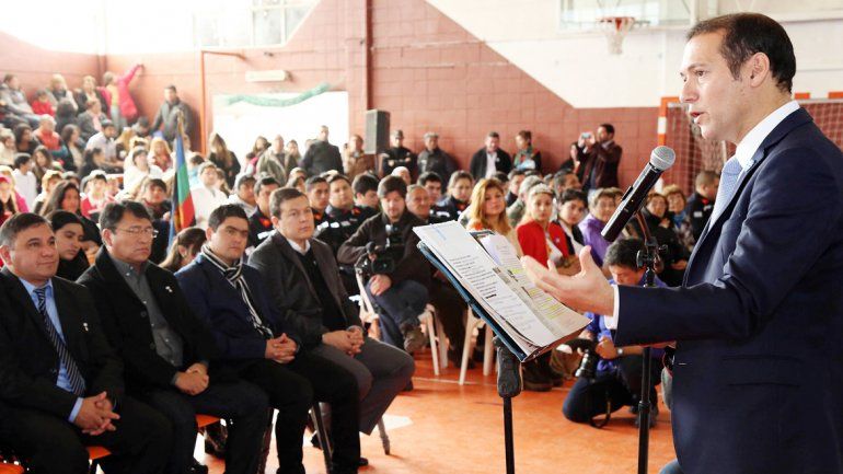 Gutiérrez encabezó el acto por el 43º aniversario de San Patricio del Chañar.