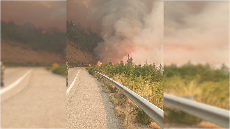 El avance del fuego obligó el corte total de la Ruta Nacional 40. | LM Neuquen El avance del fuego obligó el corte total de la Ruta Nacional 40.