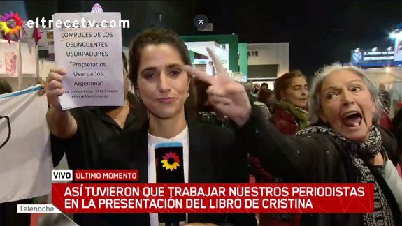 video: la militancia de cristina hizo sufrir a una periodista de tn