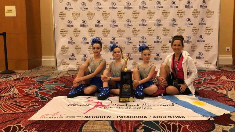 Tres neuquinas se llevaron el primer puesto en una competencia de danza en Estados Unidos