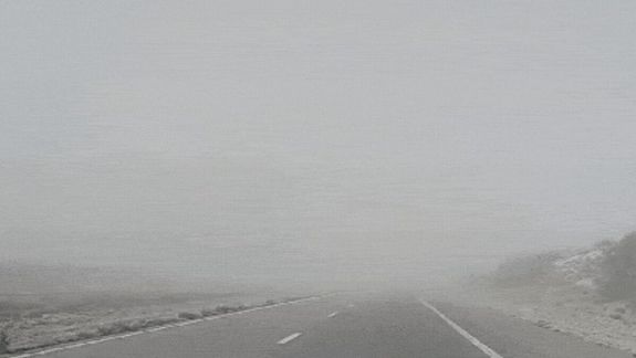 Chubut: polvo y cenizas en la Ruta 3.