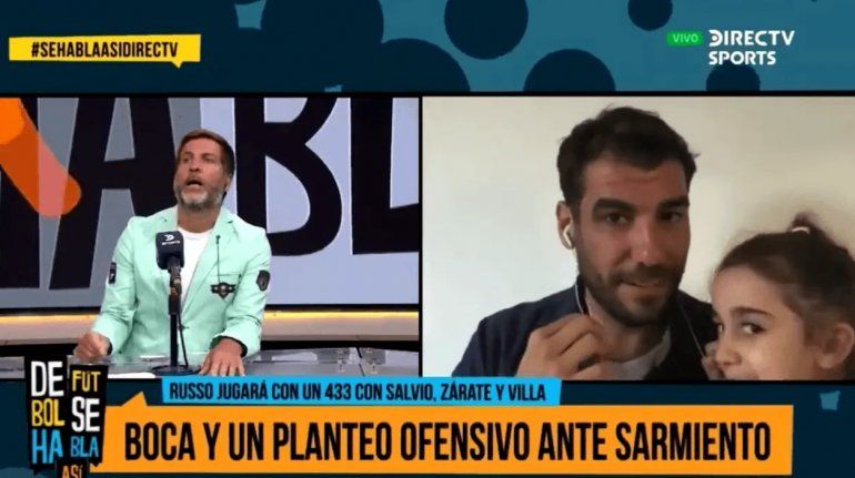 Fede Rodas con su nena Martu en el vivo con Toti Pasman.